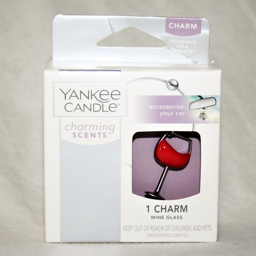 Yankee Candle Wine Glass Charm Charming Scents Car Air Freshener Decor - Picture 2 of 7